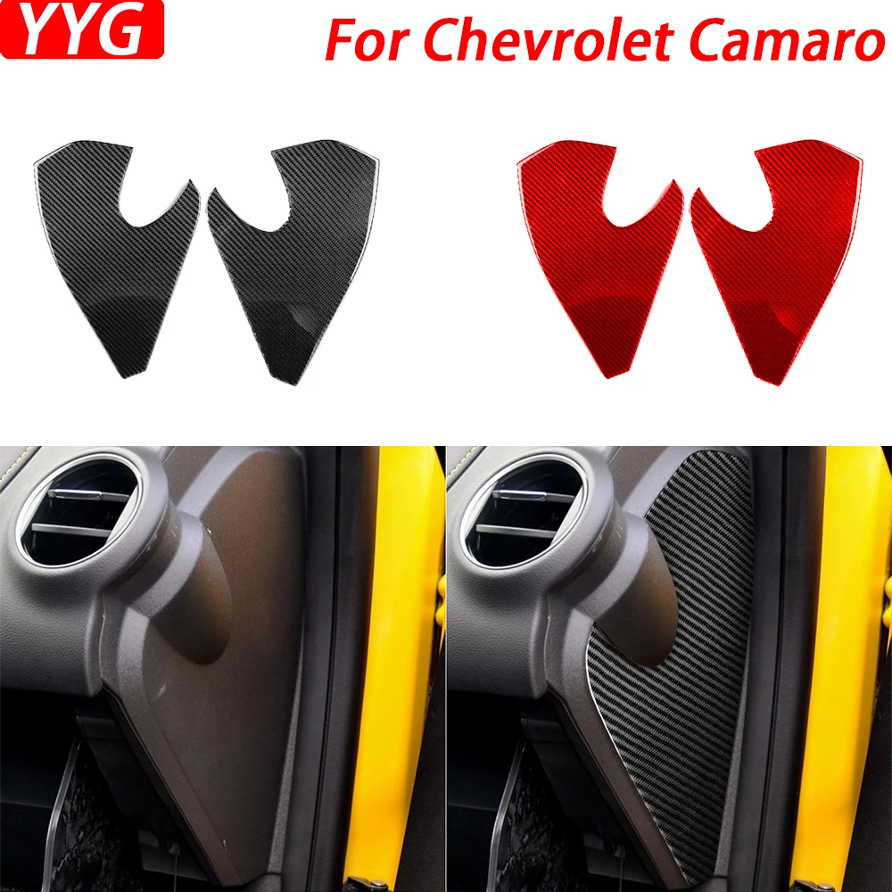 For Chevrolet Camaro 2010-2015 Carbon Fiber Front Door Buffer Cushion Panel Decorative Cover Car Interior Accessories Sticker