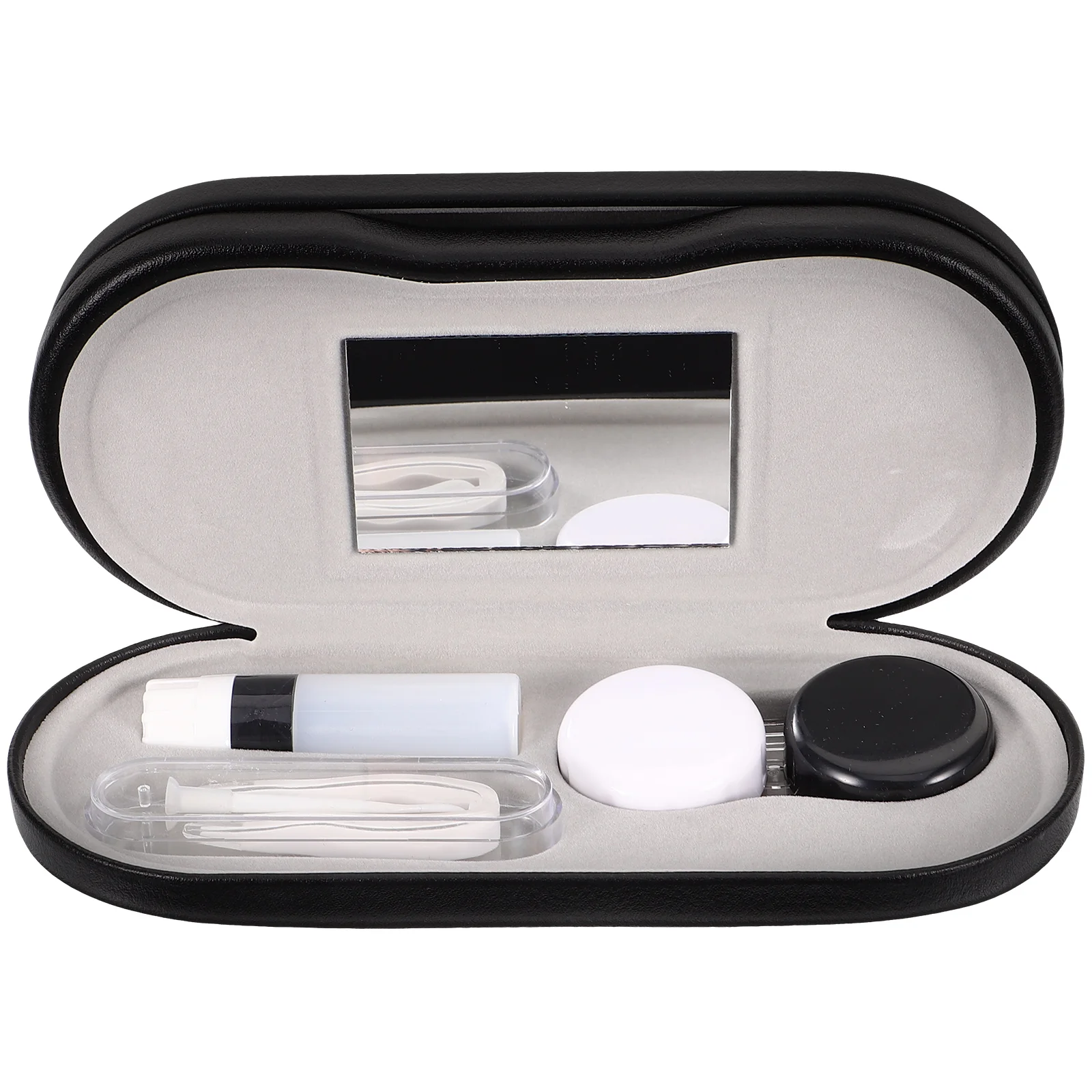 

Double Layer Glasses Case Portable Lens Box Multipurpose Organizer For Dual Use Travel Business Compact Storage Pearl Design
