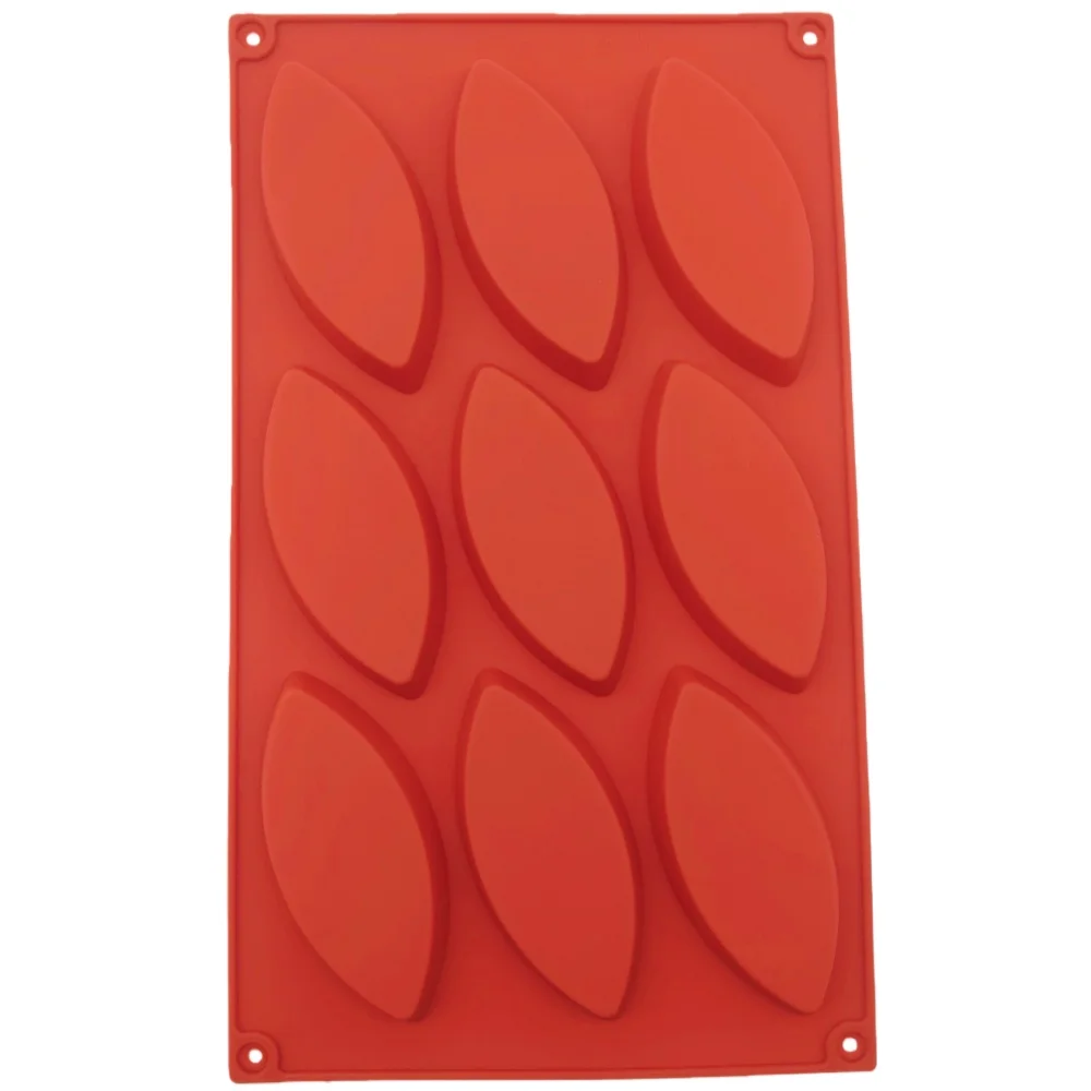 New Arrival 9 Hole Leaf Shape Silicone Cake Mold Mousse Pudding Handmade Soap Chocolate Ice Tray Mold Plant Series Baking Tools