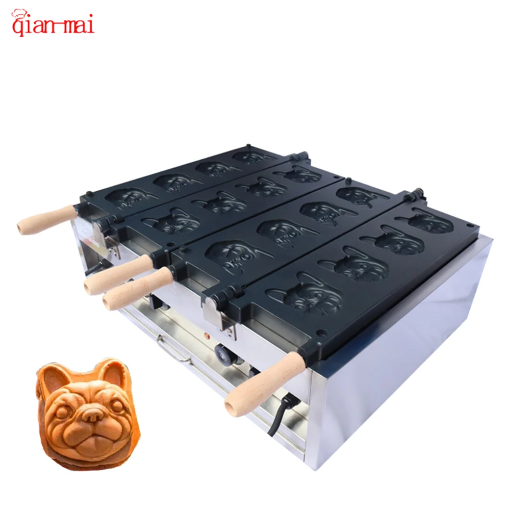 Commercial 110V 220V electric cartoon dog head waffle machine Egg cakes machine non stick coating cheese Egg cakes machine