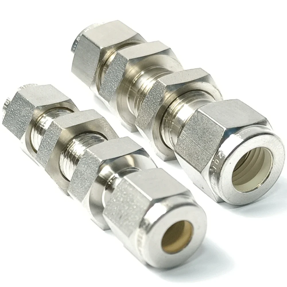 

3mm 1/8" 1/4" 3/8" Tube OD Compression Union Bulkhead Coupler SUS316L Stainless Steel Pipe Fitting Connector Water 3000 PSI