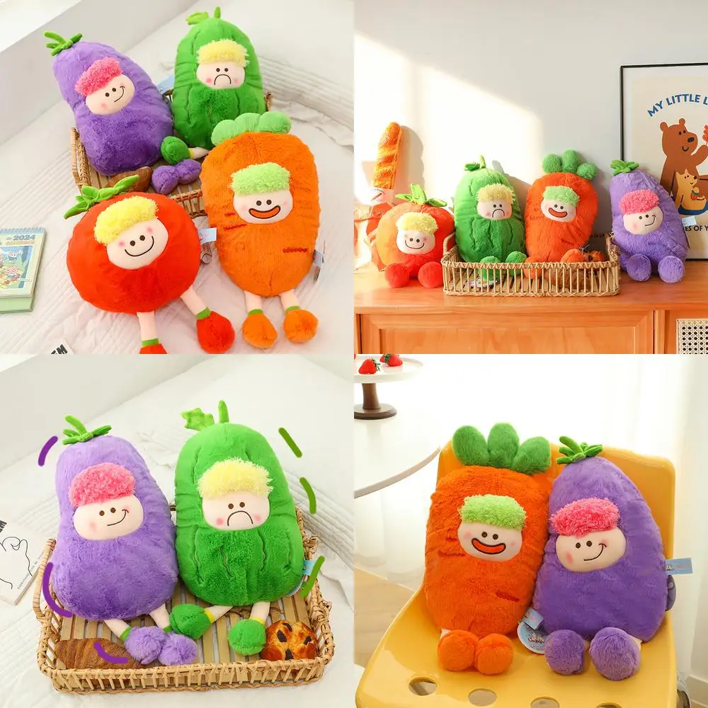 

Кавайная плюшевая игрушка, мягкая кукла, милый баклажан, морковь, овощи, мягкий забавный приятель перед сном для детей, подарок на день рождения, приятный амигуруми
