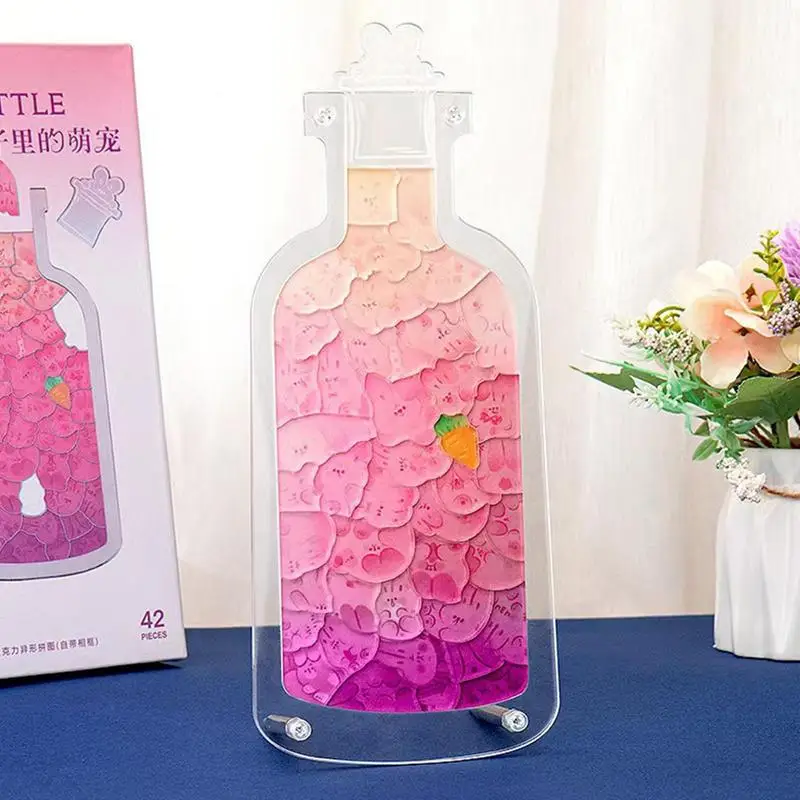 Bottle Puzzle Toys Kids Montessori Acrylic Puzzle Bottle Jigsaw Game Toy Creative Bottle Decor Girl Gift Educational Toy For Kid