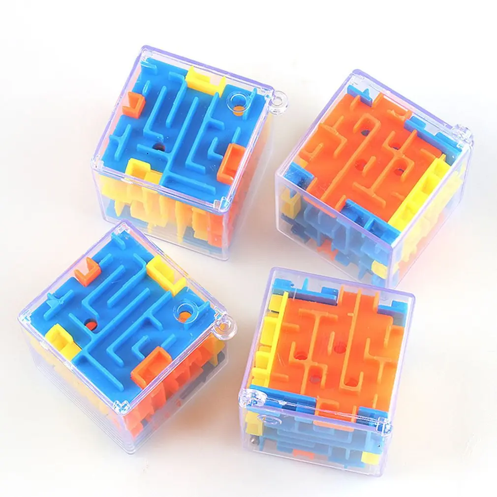 3 PcsHot Three-dimensional Labyrinth Cube Puzzle Maze Toy Universal 3D Cube Rolling Ball Game Maze Toys for Children Educational