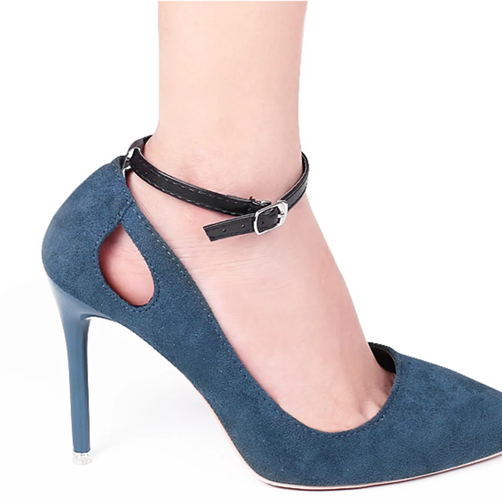 

Heel-proof Accessories Women Black Pumps High Heels Straps Guards PU Aluminum Back Glue Durable DIY Anti-Loose Shoelace Ankle