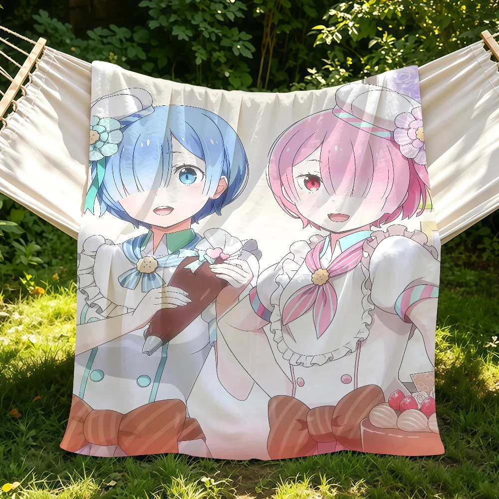 Anime R-Re Zero Rem Ram Blanket Suitable For Sofas Beds Offices Cars Outdoor Travel An Ideal Gift For Friends Family