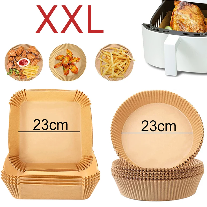 Large Square Air Fryer Paper Liners Disposable Parchment Liner Oil-proof Paper Tray Non-Stick Baking Mat Air Fryer Accessories