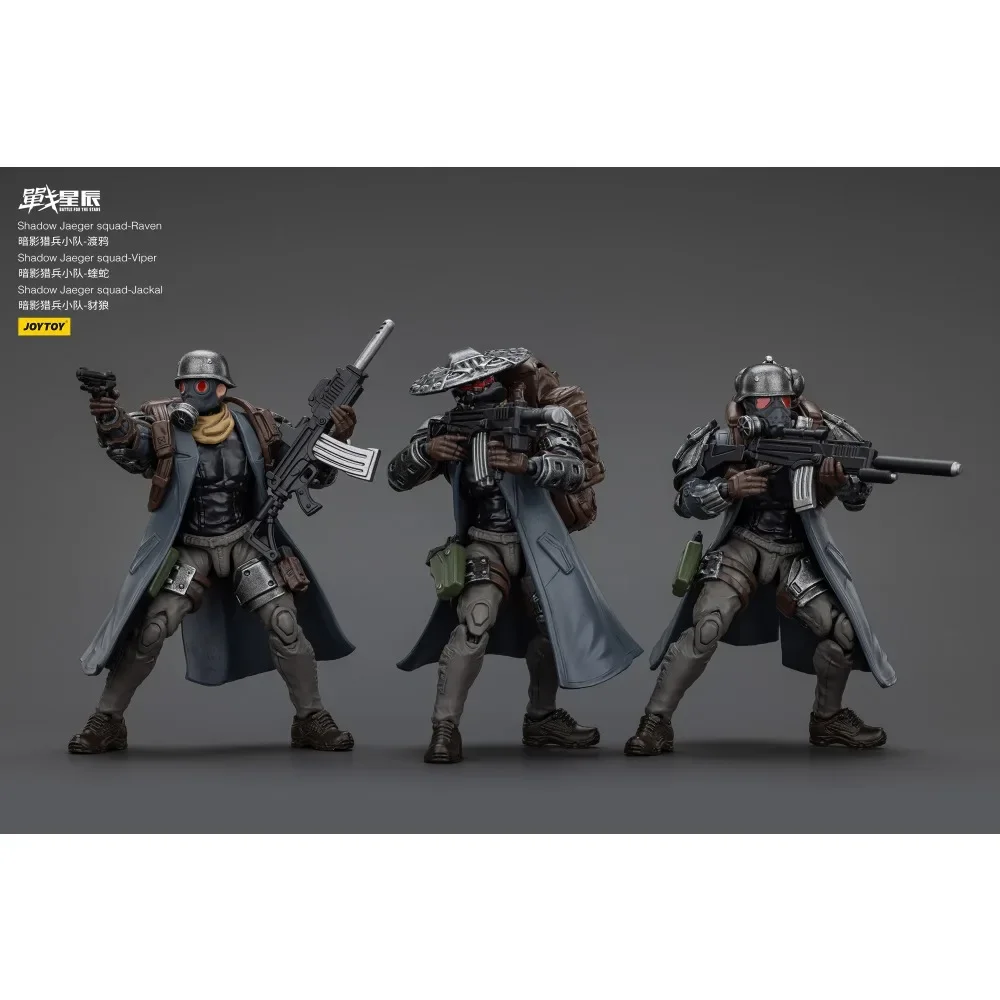 [Voorverkoop] JOYTOY Anime Action Figure Shadow Jaeger squad Viper Jackal Raven Beeldje Gezamenlijke Beweegbare Collectie Speelgoed Model