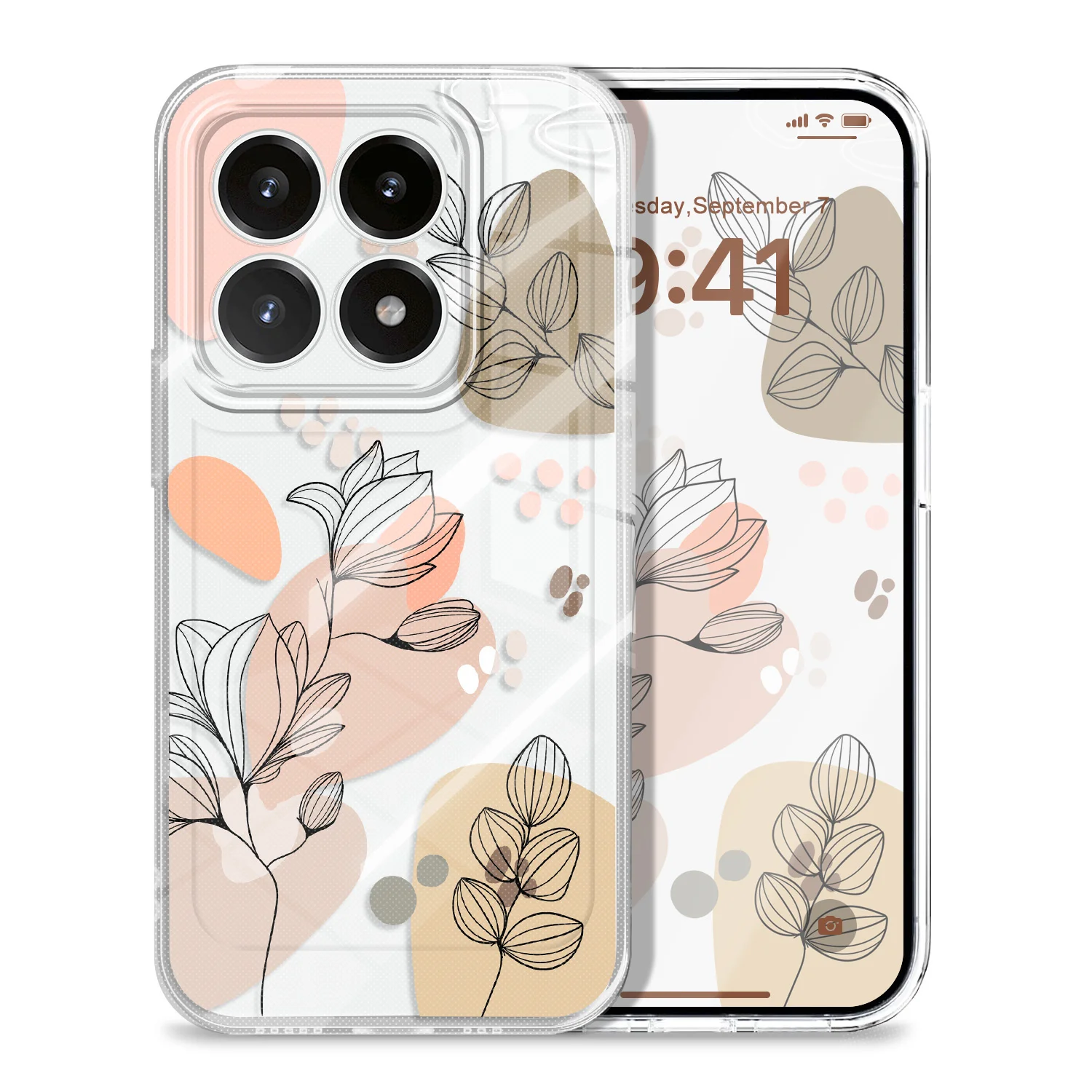 

Elegant Flower Transparent Phone Case For Xiaomi 15 15T 14 14T POCO M7 X7 F7 M6 X6 Pro Ultra 4G 5G Soft TPU Cover