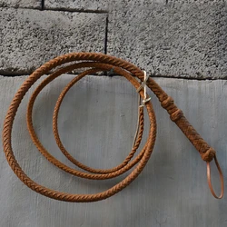 Cowhide Horse Whip Fitness Swing Martial Arts Self-defense Handmade Training Whip Tools