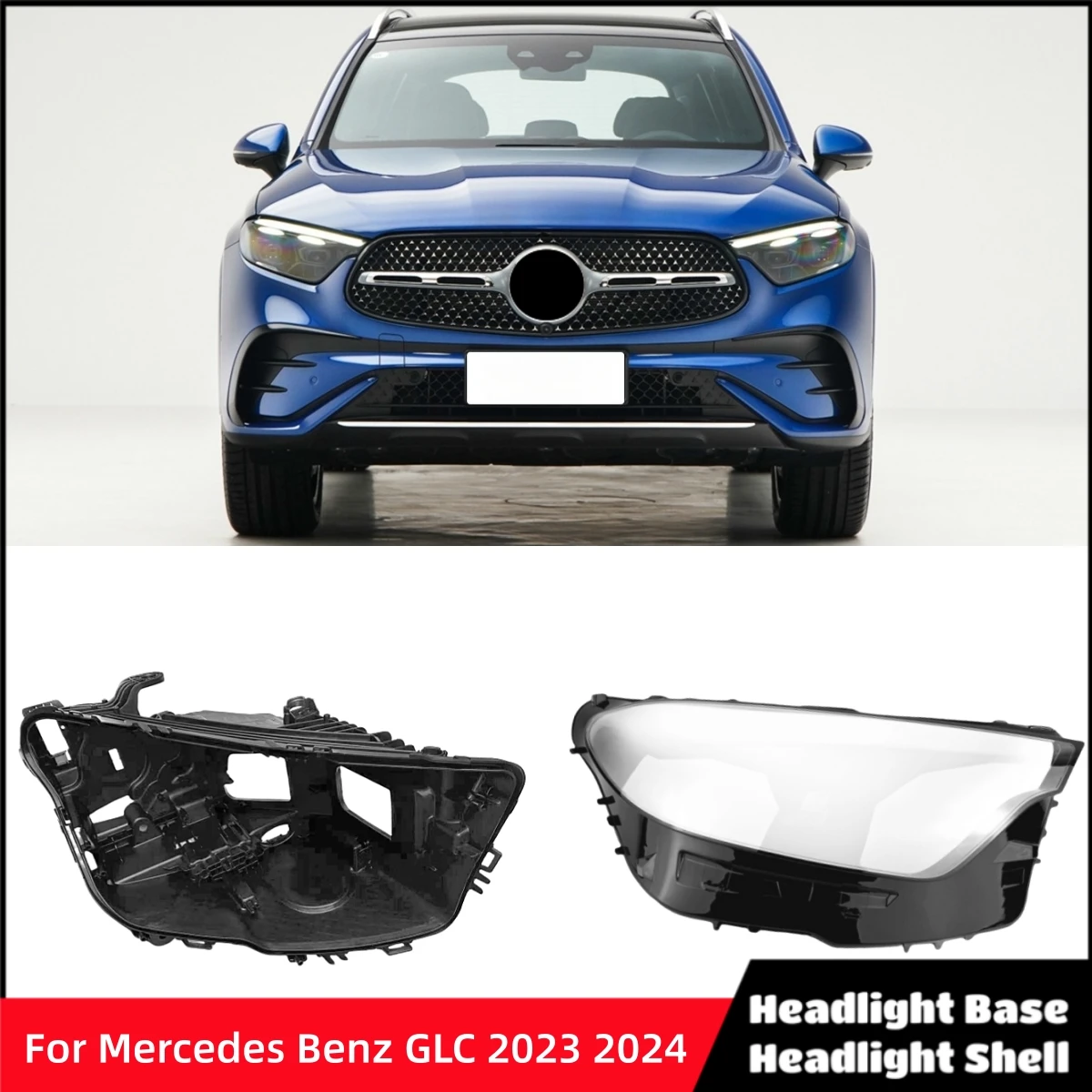 For Mercedes Benz GLC W254 2023 2024 GLC200 GLC260 GLC300 Car Accsesories Base Head Lamp Shell Back Casing Glass Lamp Shell