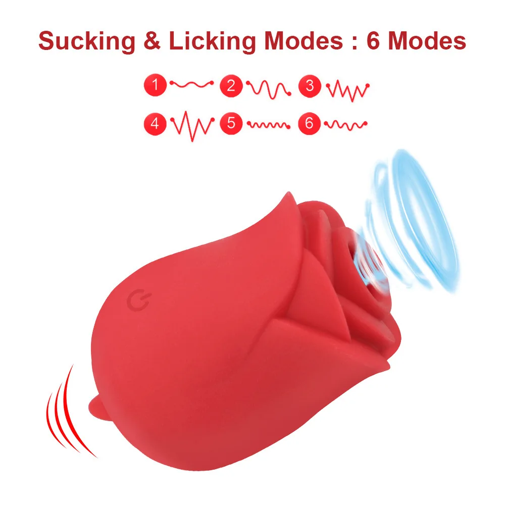 Rose shape vagina sucking vibrator G-spot pussy nipple sucker oral licking clitoris stimulation masturbating sex toys for women