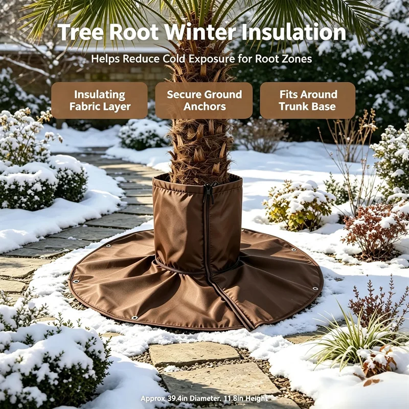 Fruit Tree Root Protection Winter Freeze Cover Oxford Aluminum Foil Self-Adhesive Thermal Insulation with Ground Stakes