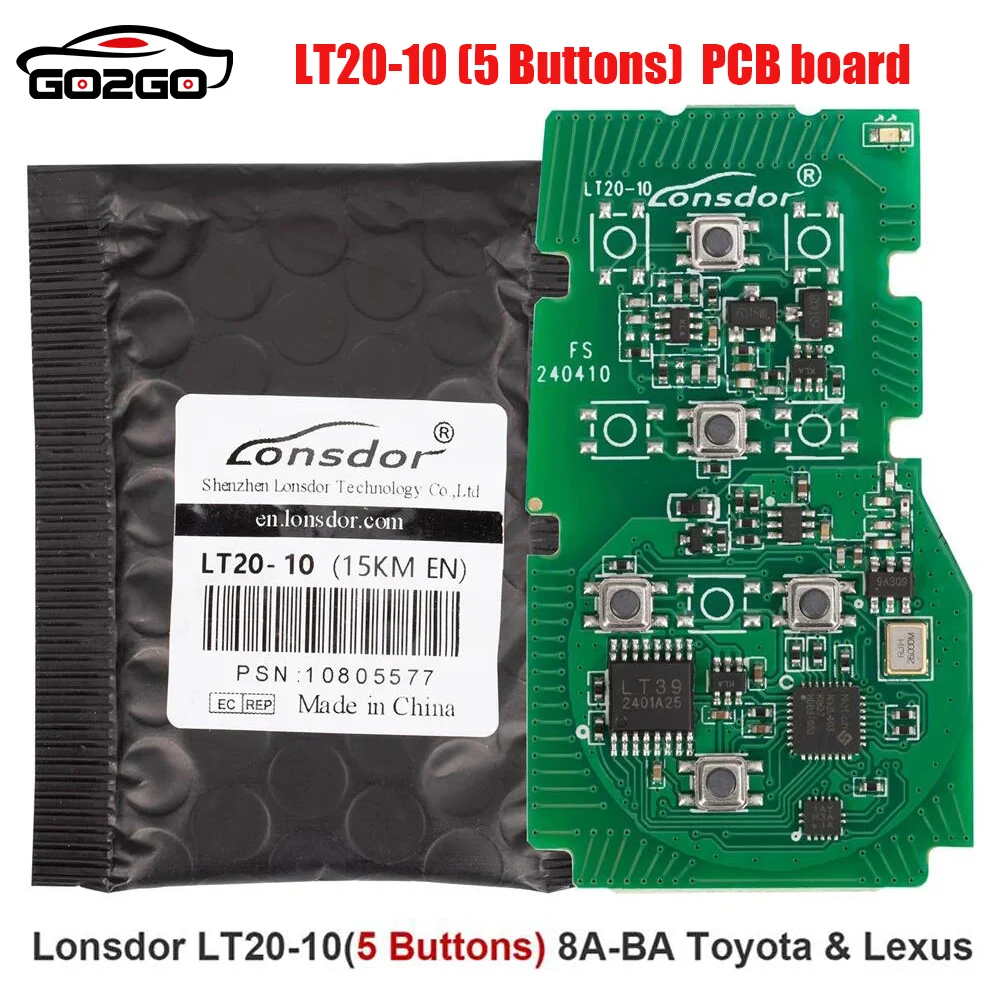 LONSDOR LT20-10 5B EN VERSION Smart Key PCB for Toyota Alphard NOAH VELLFIRE VOXY TOY-T 8A/BA Universal Smart key