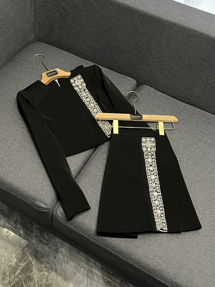 

Новый комплект знаменитостей Faion с тяжелым воротником и ромбовидной встроенной верхней юбкой, комплект из двух предметов A0630, комплект для поездок на работу