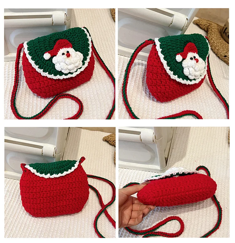 هدية عيد الميلاد للأطفال كاندي بوي فتاة الرباط حقيبة قماش قنب الموضة سعة كبيرة سانتا كلوز الأيائل الكرتون حقيبة التخزين المحمولة #6