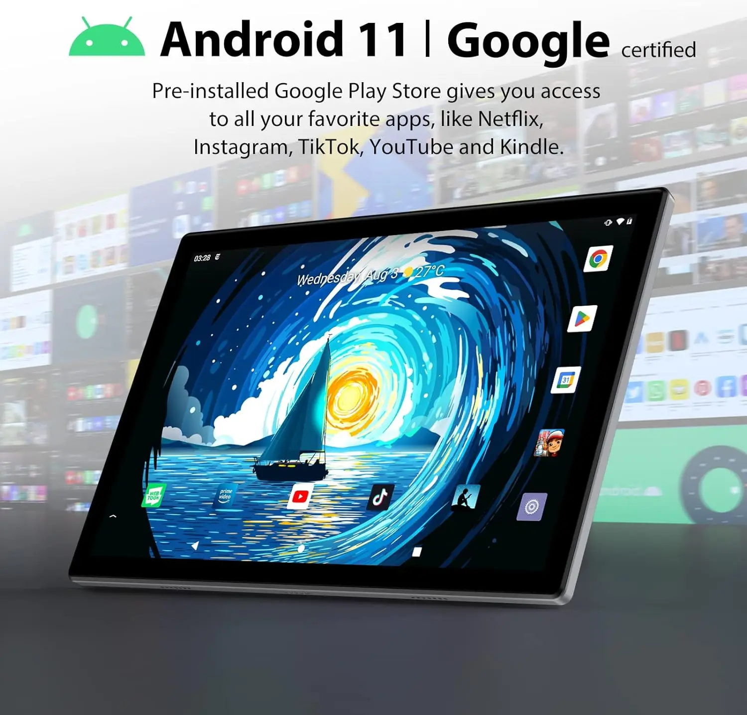 Global 10 Inch Tablet Pcs HD Screen IPS Display 128GB ROM Dual SIM 4G Phone Call Tablets Android 11 OTG WiFi Bluetooth Pad