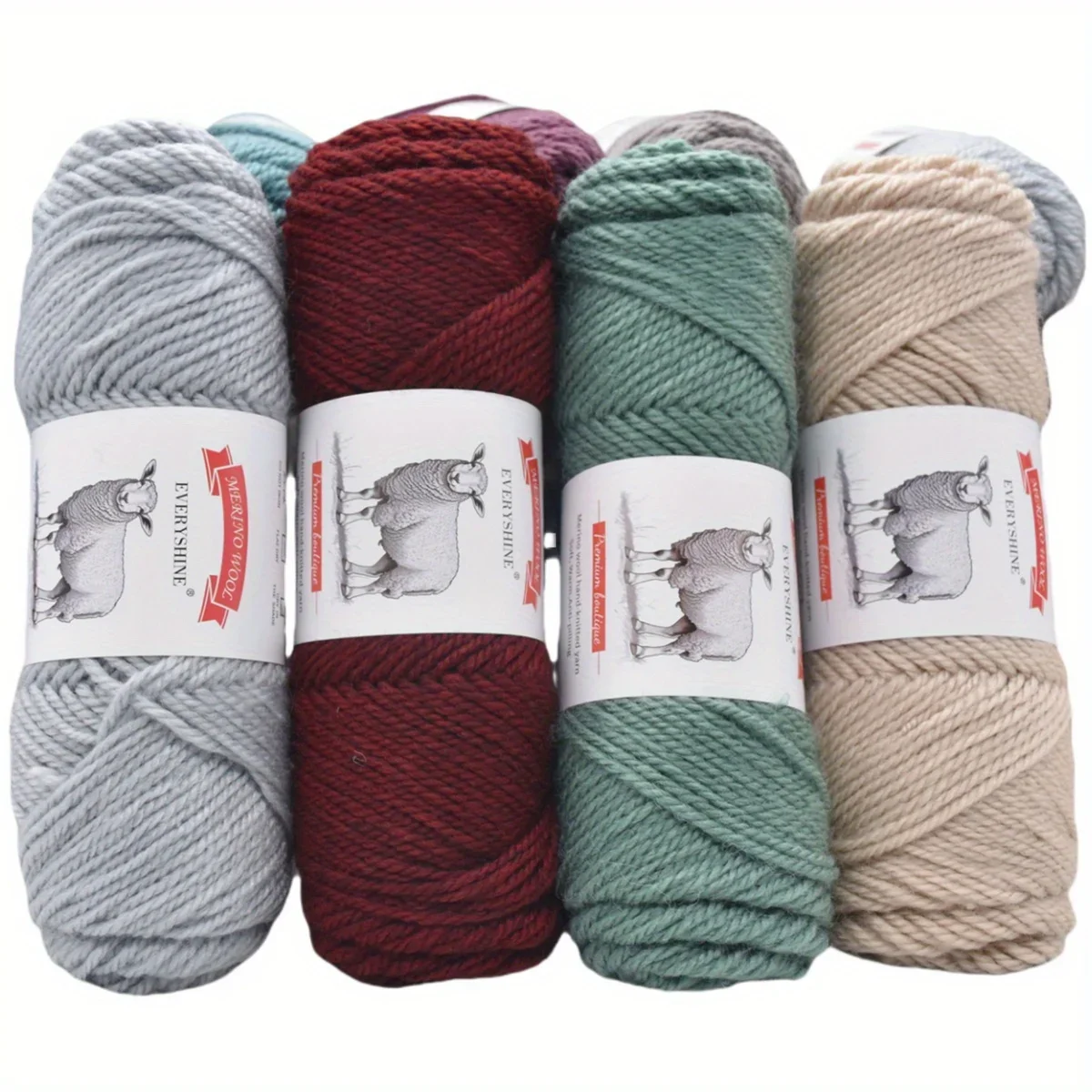 5 шт., пряжа из мериносовой шерсти, разноцветные массивные вязаные принадлежности, мягкие и теплые, 500 г/1,1 фунта, всего ручного вязания и вязания крючком, материалы для рукоделия «сделай сам»