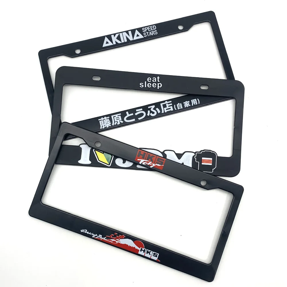 2PCS Jdm INITIAL D Nismo Car License Plate Frame For HKS Honda Toyota Nissan Mitsubishi JDM Number Plate Auto Accessories