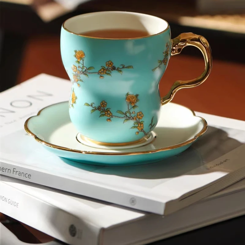 

Винтажная кофейная чашка Consecration Tania Bulons Marquise, керамическая тарелка, необычная чашка и блюдце, набор посуды для людей, киска