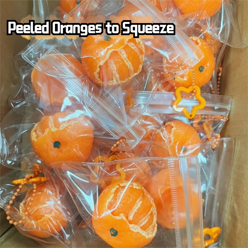 Super Soft Mud Stress Relief Slowly Rebounds Pinch Keychain Fidget Sensory Scented Yellow Tangerines Slow Rising