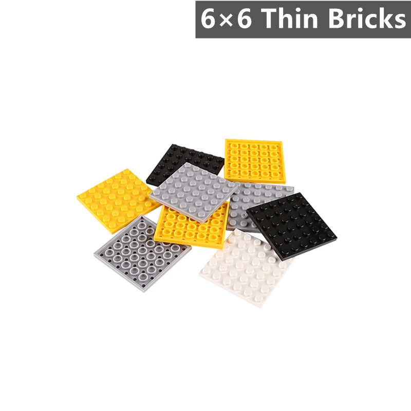 

15 Pcs/Lot Thin Part Plate Figures Bricks 6×6 Dots Compatible With 3958 Building Blocks City DIY Kids Creative Assembly Toy Gift