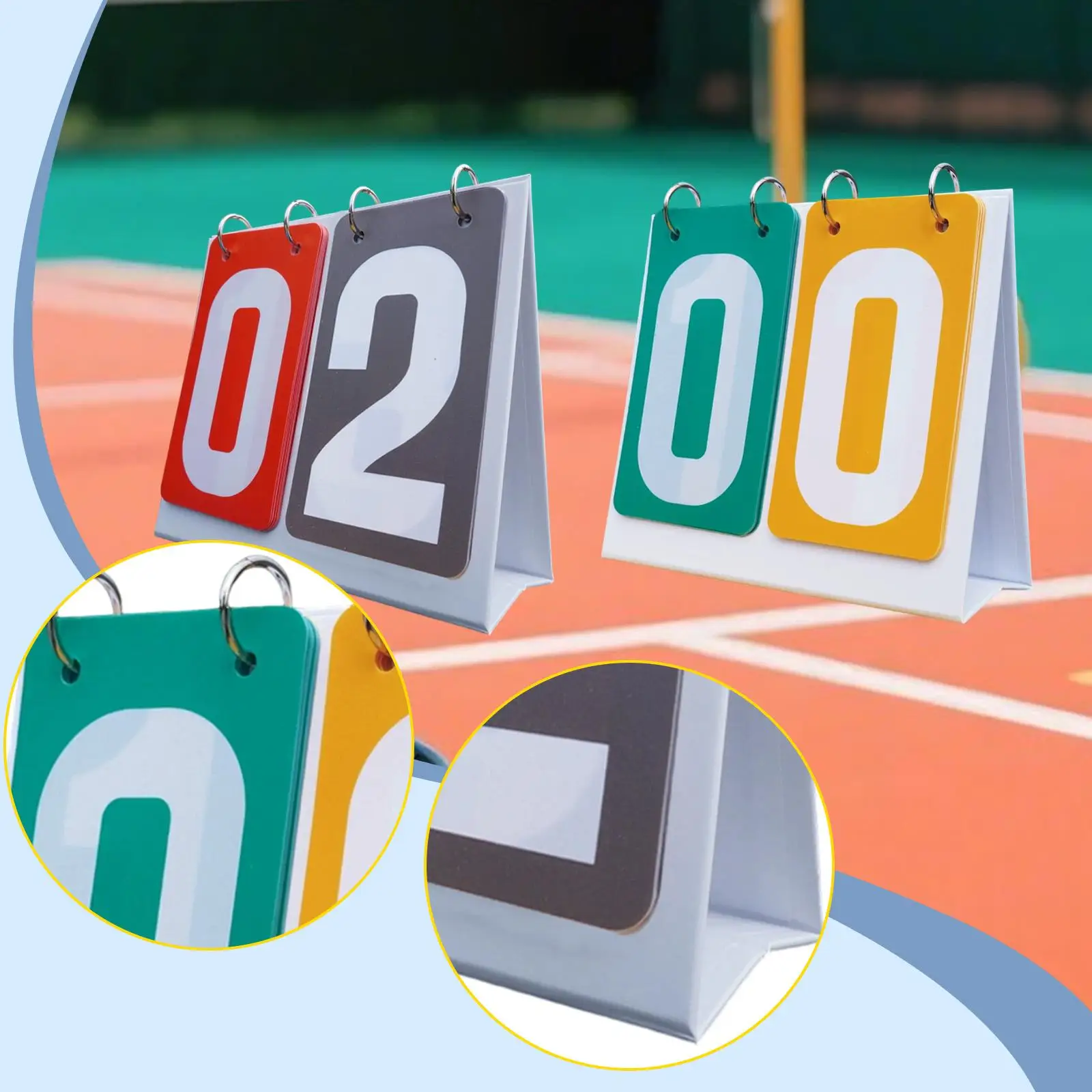 

2 digits Multi Sports Scoreboard, Manual Scorekeeper Score Flipper Flip Score Board for Coaches Outdoor Tennis Soccer Team Games