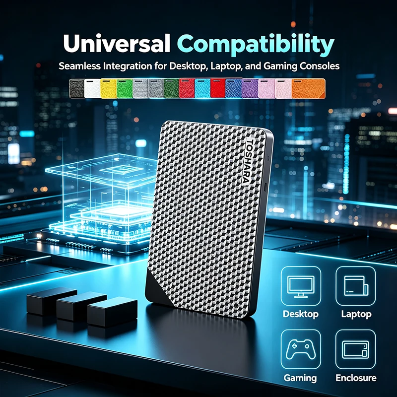 Original A3-6 Black Portable External Hard Drive Large Capacity Storage Disk for Laptop Desktop Notebook Smartphone Photo Backup