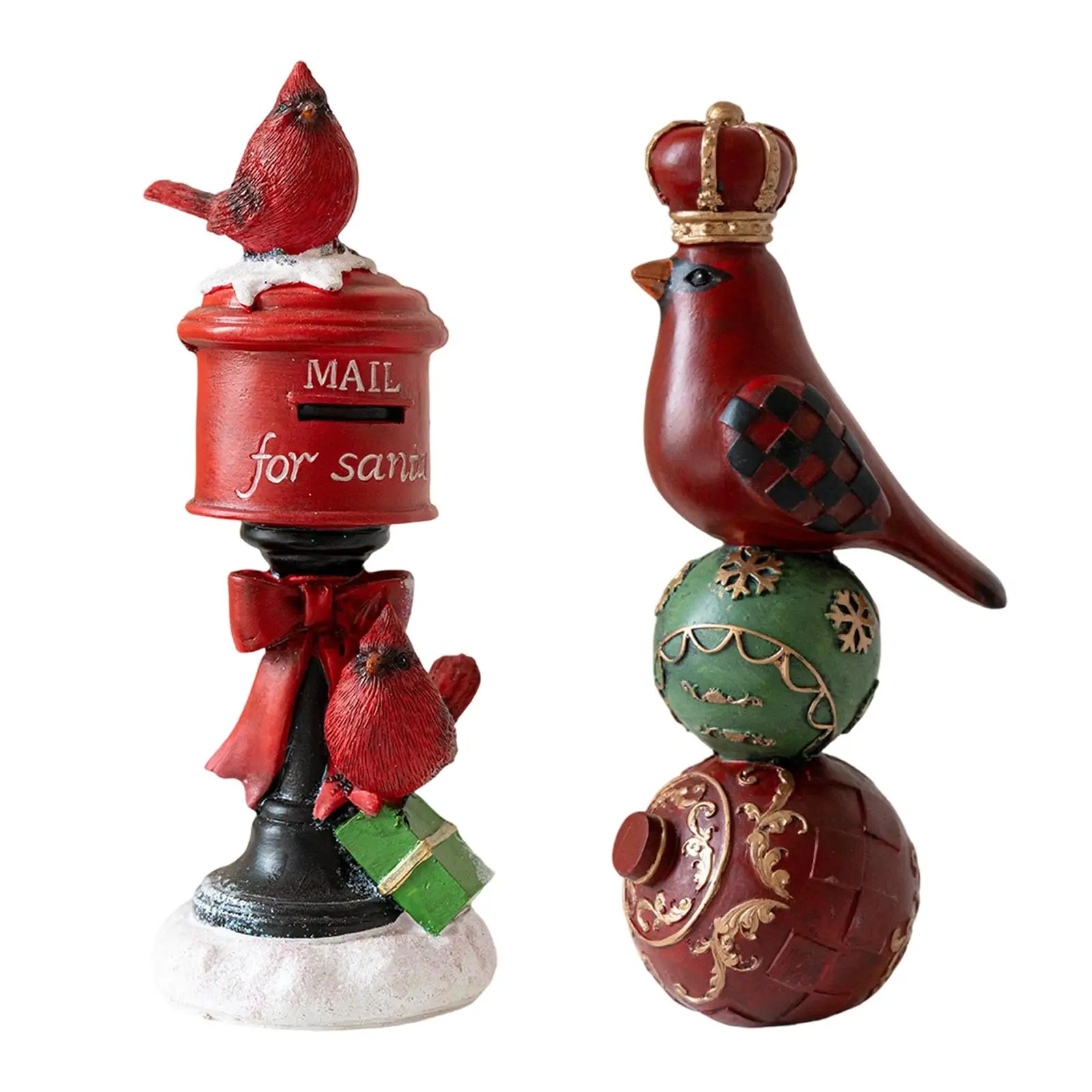 

Christmas Cardinal Figurine,Table Centerpiece,Resin,Ornaments,Sculpture Tabletop Decor Bird Statue for Desk Indoor Mantel Office