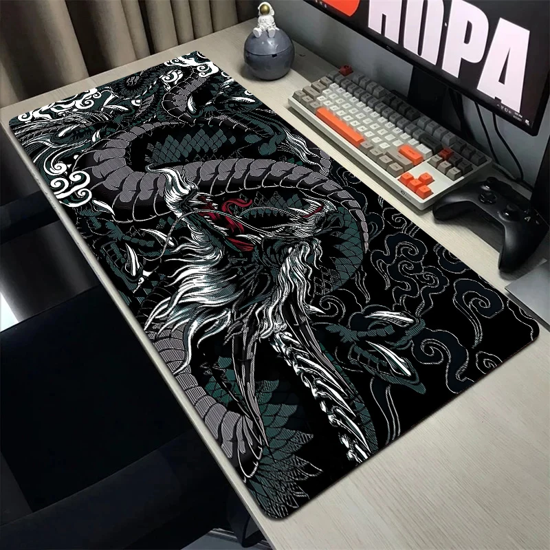 Large Chinese Dragon Mouse Pad Gaming Accessories Anime Mause Rug Office Carpet Extended Mat Mousepad 900x400 Computer Desks