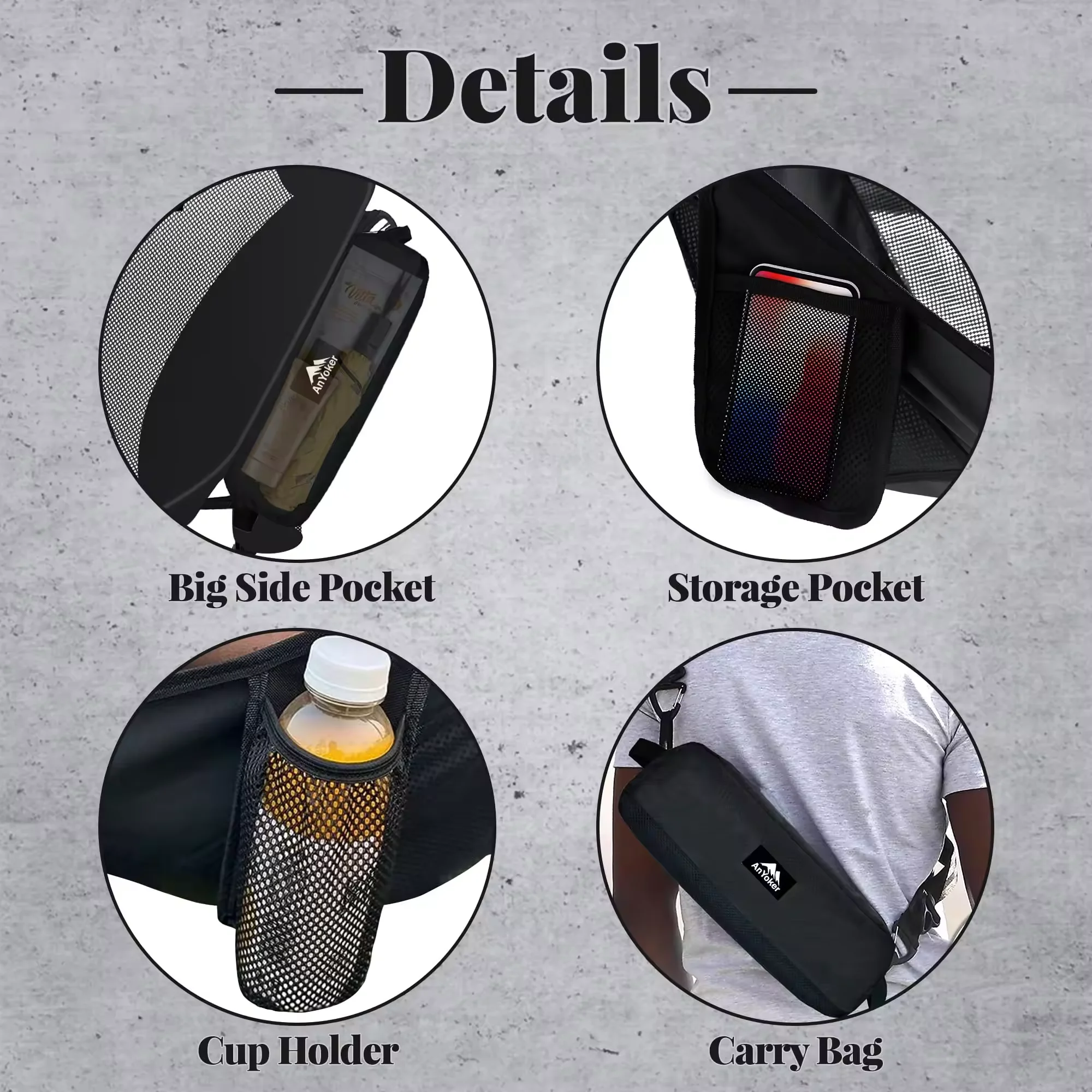 Outdoor Simple and Portable Lightweight  Backpack Chair Camping  Backpack Side Pockets Folding Camping Chair