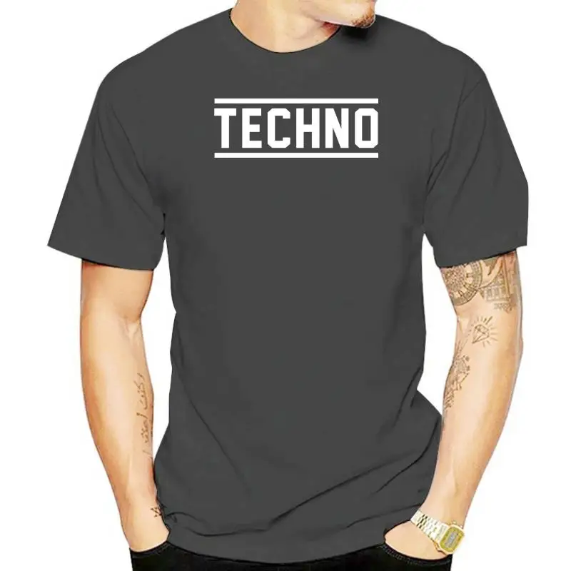 TECHNO GRAPHIC Printed T-Shirt Mens Womens Unisex Tee Music Black Capriati Beyer