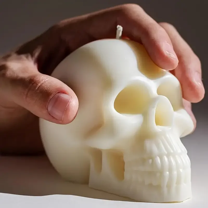 1PC Halloween Skull Mold - Candle, Plaster, Wax, Slime, Soap, Clay Modeling - Reusable Silicone Gothic Party Decorations