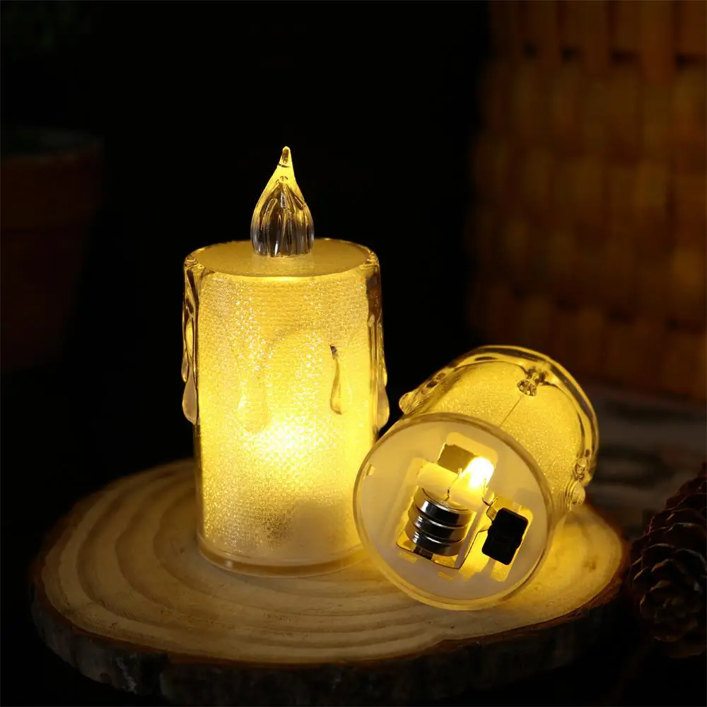 

Christmas Ornaments Candlestick Ornaments Night Light Crystal LED Electronic Candle Tears Tea Wax Ins Korean Style Night Light