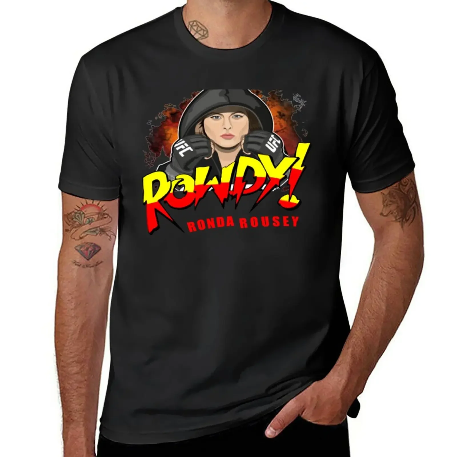 T-shirt for a boy black t shirts customized t shirts men workout shirt New Rowdy Ronda Rousey T-Shirt  men clothing  harajuku