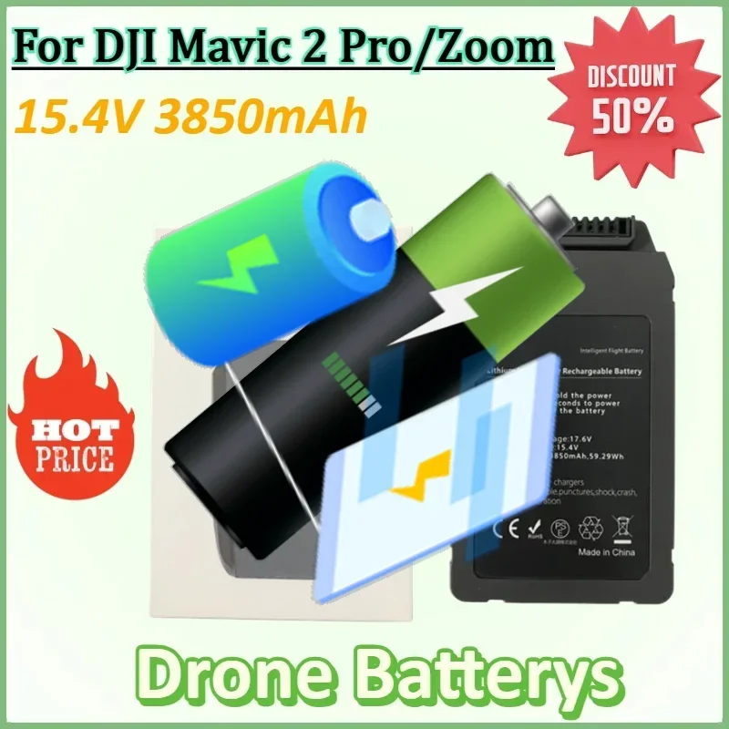 

Mavic 2 Battery 15.4V 3850mAh Intelligent Flight Drone Battery for DJI Mavic 2 Pro/zoom Maximum Flight Time of 31mins