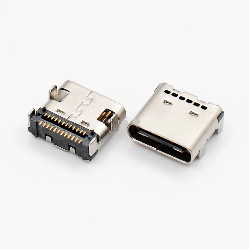 

10PCS USB TYPE-C Female 24P Patch With Hole Double Row Pin Stick 4pin Insert Board 3.1 Data Connectors