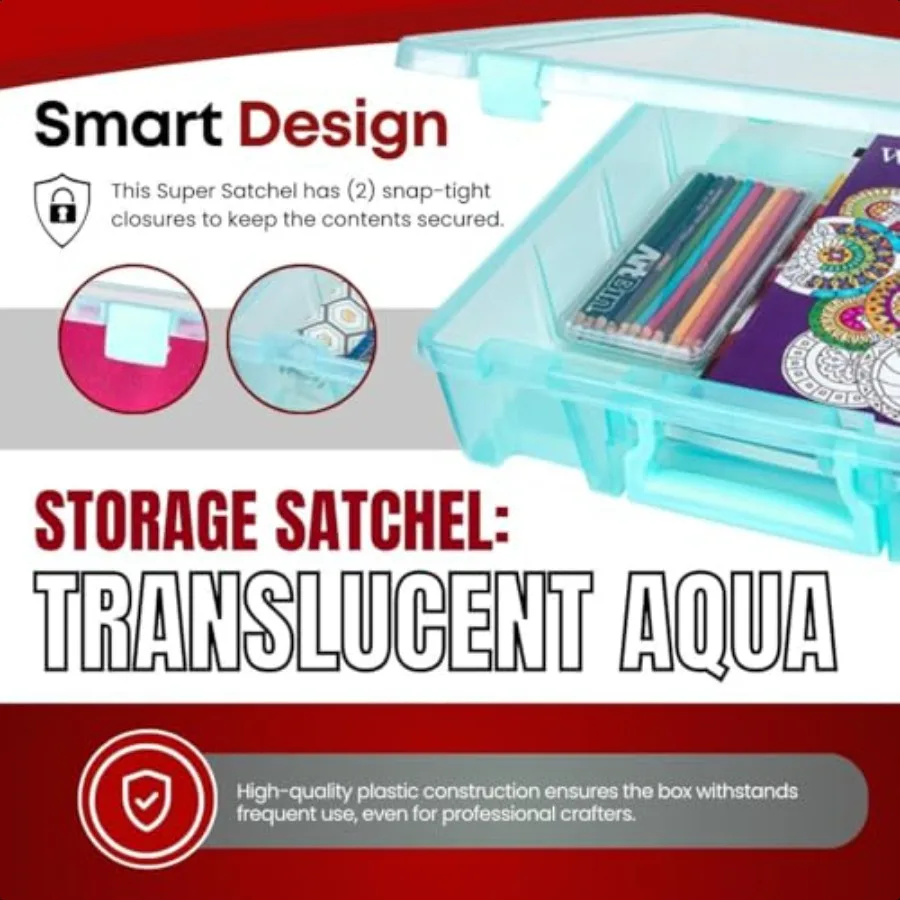 6955AA er Satchel 1 Fach Box Art Craft Organizer 1Pack Translucent Aqua