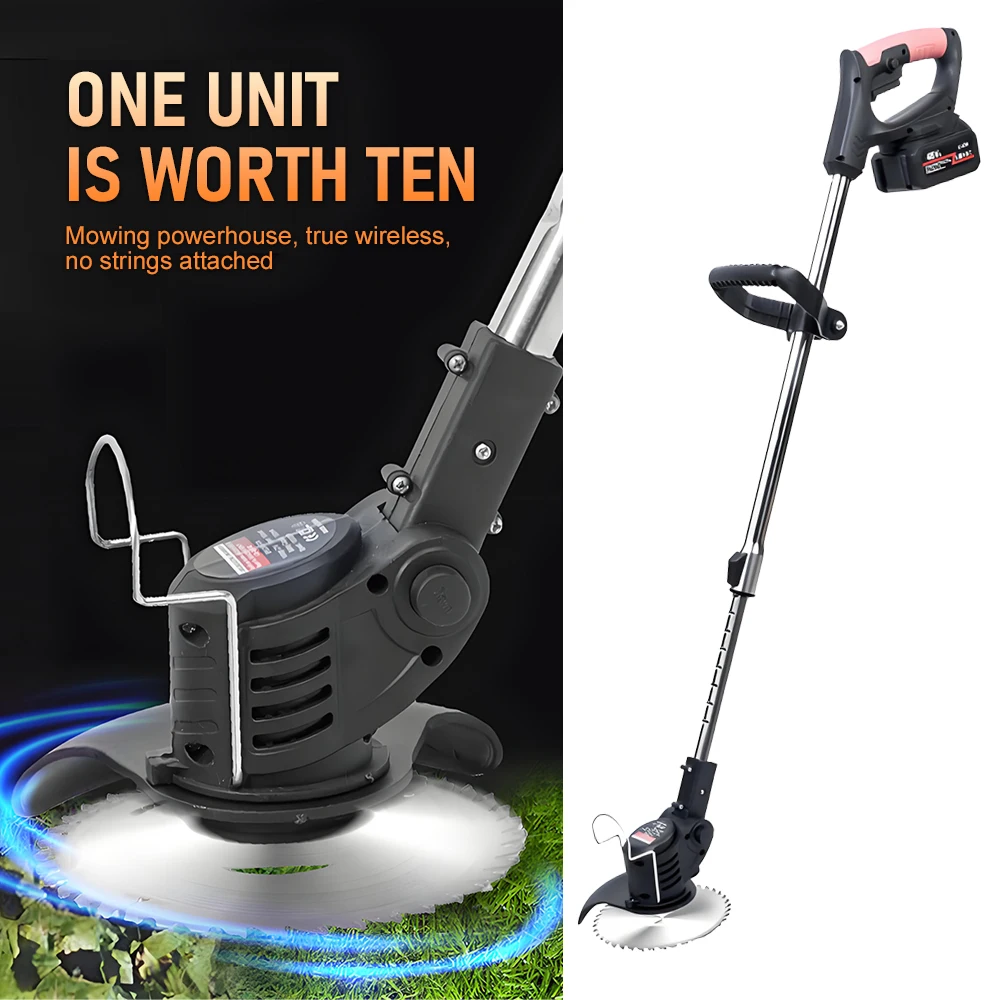 

Ручная электрическая газонокосилка, многофункциональный перезаряжаемый триммер для сорняков, портативный домашний садовый триммер для газона, прополка с литиевой батареей