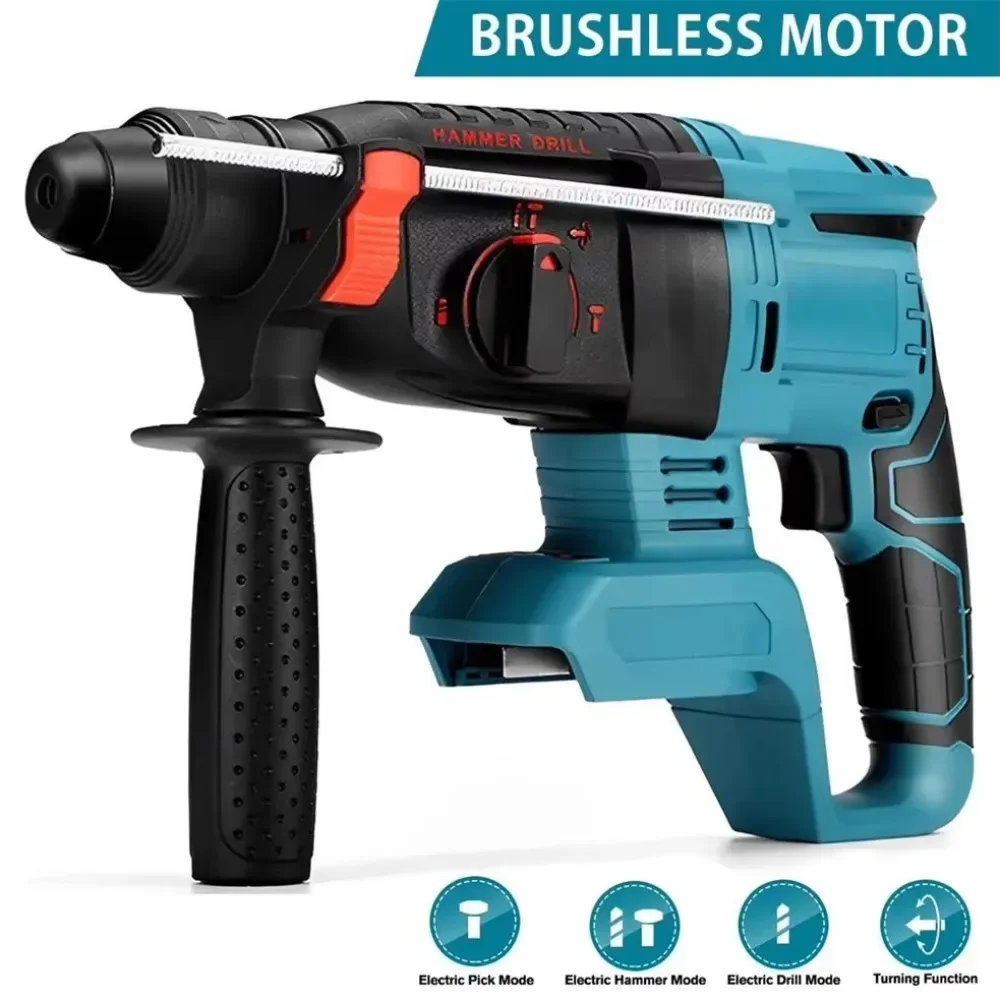 Brushless Electric Hammer 26MM 1680W Electric Impact Drill Multi-function Rotary Electric Pick for Makita 18V Battery Power Tool