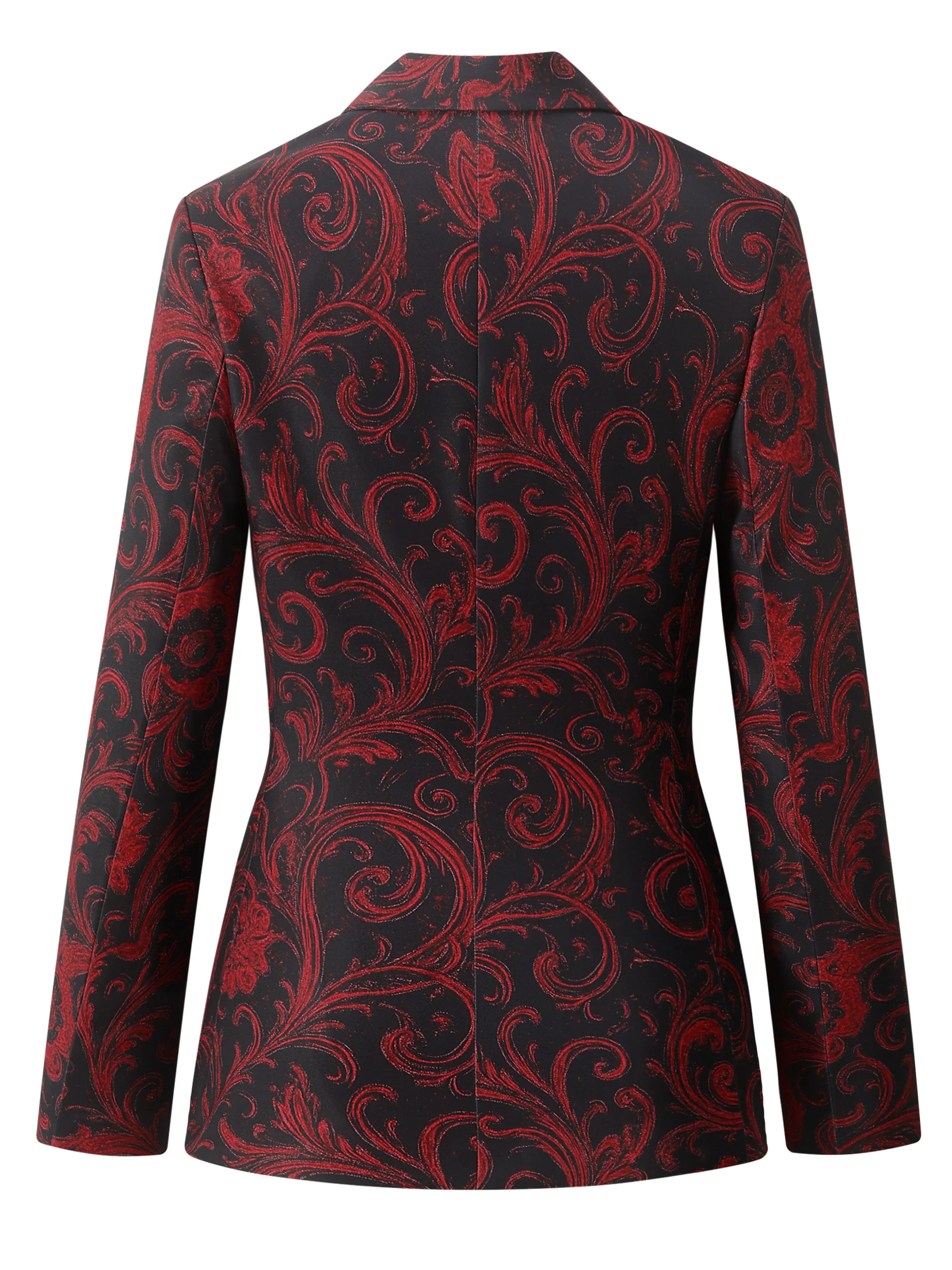 Blazer élégant à manches longues imprimé floral pour femme – Veste chic à col en V avec poches, vêtements d'extérieur élégants