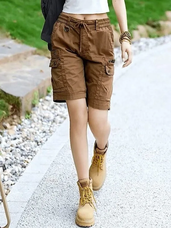 American Retro Workwear orts Men's Summer Loose Fit Five-ket Cotton Durable Wear-Resistant Casual Pants Youth Sle