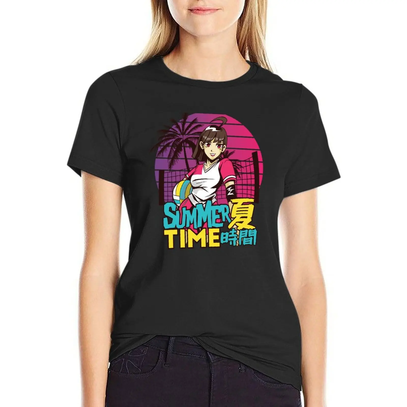 Camiseta de anime de voleibol de playa para mujer, ropa femenina, tops para mujer