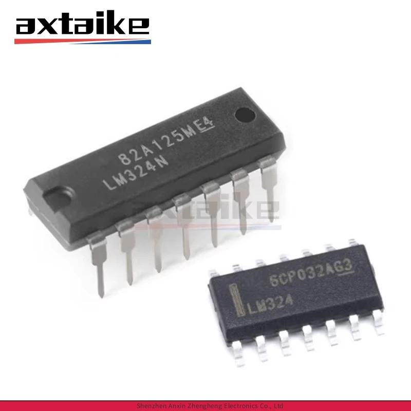 10PCS LM324 DIP14 SOP14 TSSOP LM324N LM324AN LM324DR LM324ADR LMV324AIDR LM324PWR LM324APWR LMV324IPWR Operational Amplifiers IC