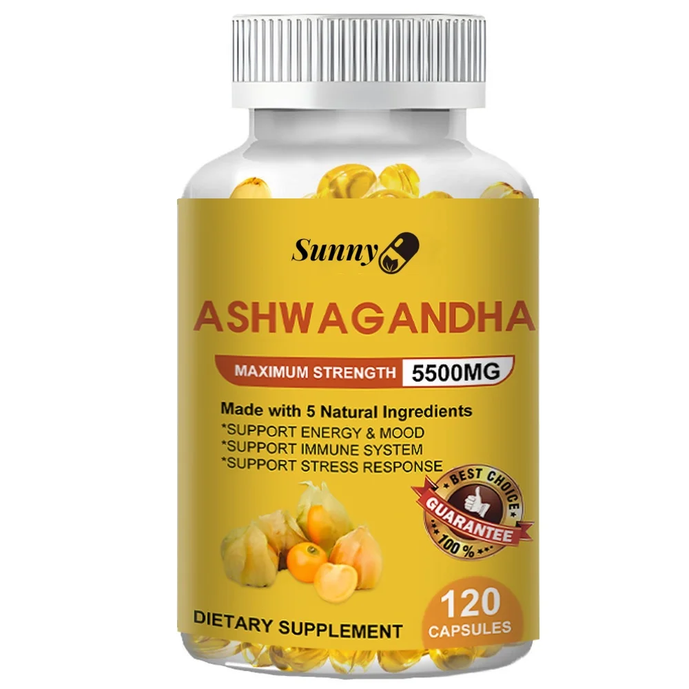 Ashwagandha Supplement Capsules - High Strength Extract - Relieves Stress and Anxiety, Helps Mood, Immunity, Energy