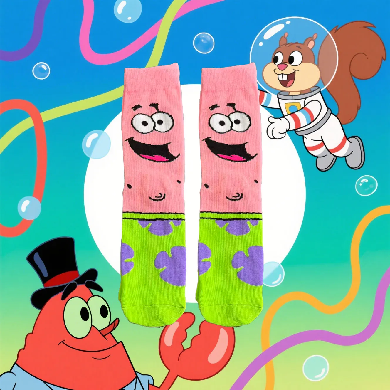 男性と女性用の漫画のかわいいニット太ももハイソックス1/5足