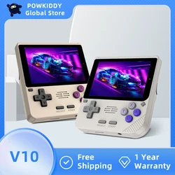 Powkiddy-consola de juegos portátil Retro V10 para niños, sistema de código abierto, pantalla IPS de 3,5 pulgadas, 480x320, RK3326, regalo de Navidad barato