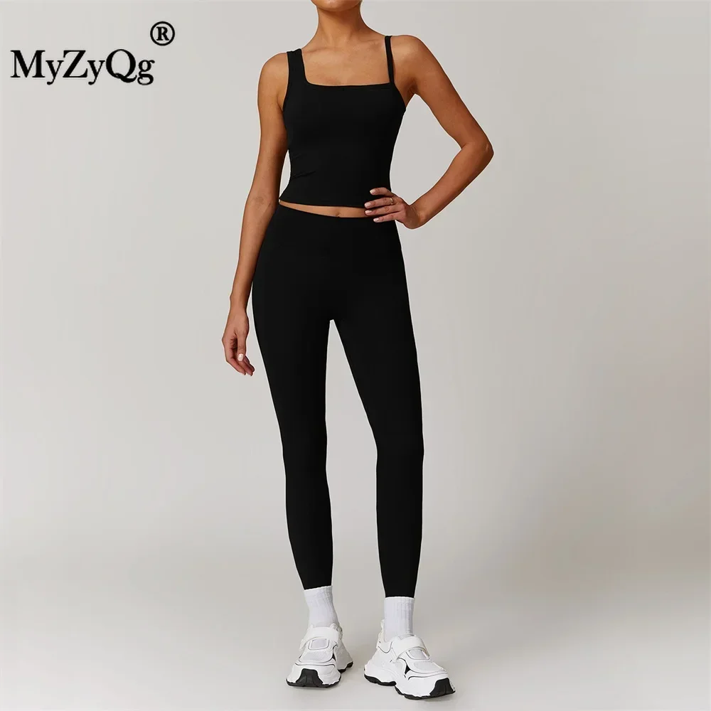 MyZyQg Women Quick Dry Yoga Set Outdoor Training Wear Running Sports Fitness Bra Legging Wear Tight Suit Outfit