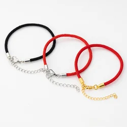 10PCS 3/4MM Chain Bracelet Adjustable Polyamide Nylon Braiding Bracelets Connectors for Making DIY Charms Jewelry Wholesale