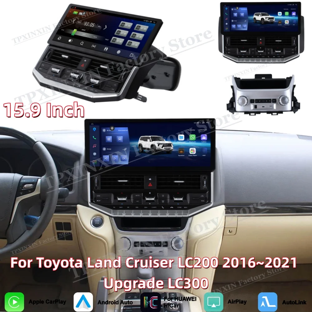 For Toyota Land Cruiser LC200 2016~2021 Upgrade LC300 Android Auto Carplay GPS Navigation Car Radio Stereo Receiver Head Unit